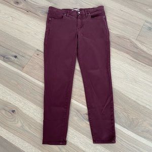 Madewell Womens Burgundy High Riser Skinny Skinny Jeans Size 31